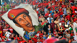 Manifestación de seguidores del presidente Hugo Chávez